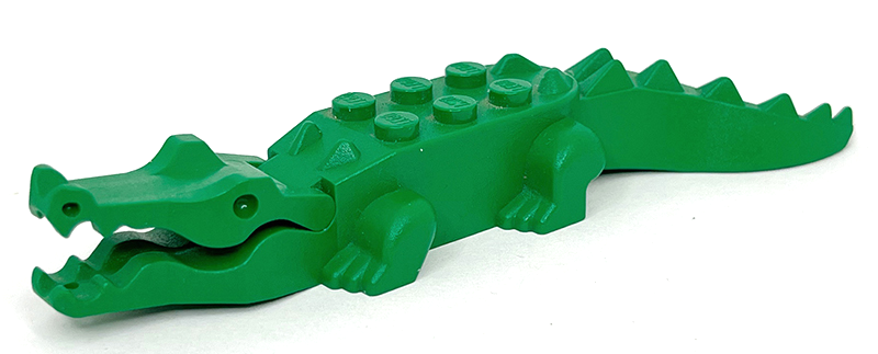 Lego Green Alligator / Crocodile with 8 Teeth