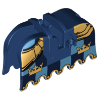Lego Dark Blue Horse Barding Ruffled Edge - 2 ulomené klipy