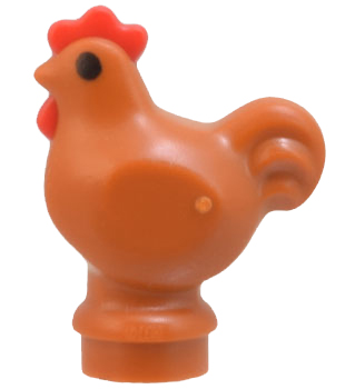 Lego Dark Orange Chicken Wide Base (Nový)