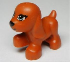 Lego Dark Orange Dog Mini Doll Style Puppy Walking