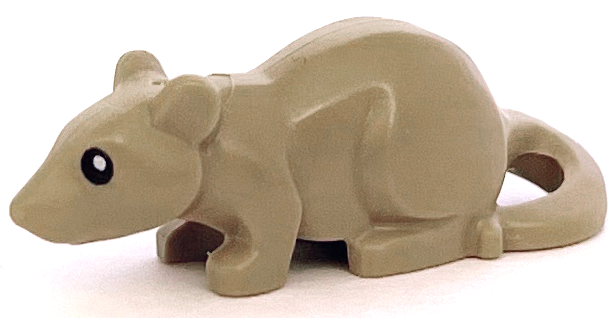 Lego Dark Tan Rat / Mouse with Black Eyes Pattern