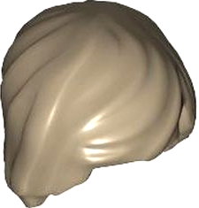 Lego Dark Tan Hair Mid-Length Swept Right