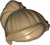 Lego Dark Tan Hair Female Ponytail and Swept Sideways