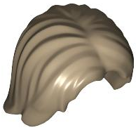 Lego Dark Tan Hair Mid-Length Tousled with Center Part