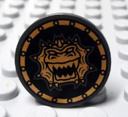 Lego Pearl Dark Gray Shield Circular / Round Flat Face (Nový)