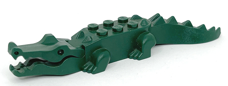Lego Dark Green Alligator / Crocodile with 8 Teeth