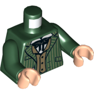 Lego Dark Green Torso Jacket over Dark Tan Vest