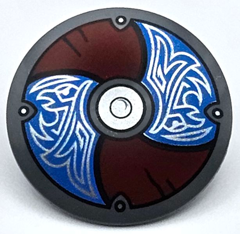 Lego Dark Bluish Gray Shield Circular / Round Convex Face
