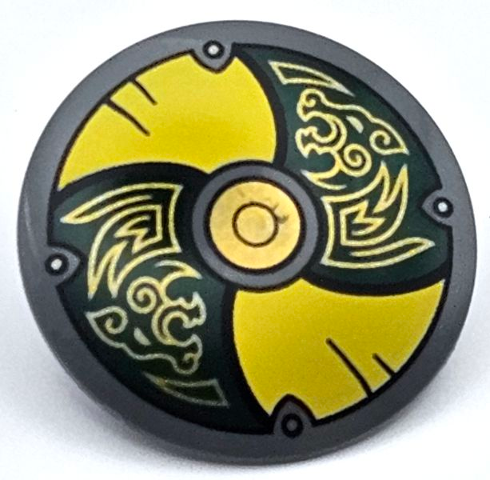 Lego Dark Bluish Gray Shield Circular / Round Convex Face