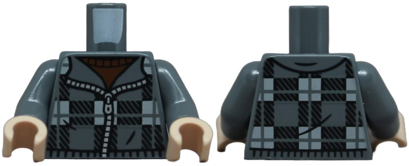 Lego Dark Bluish Gray Torso Plaid Jacket