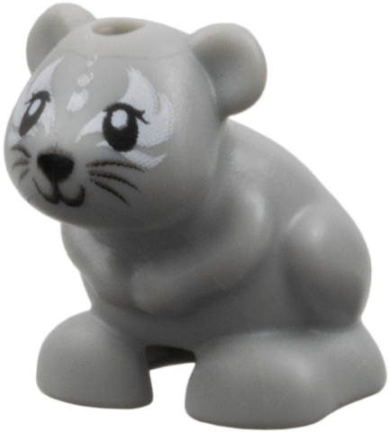 Lego Light Bluish Gray Hamster / Mouse Mini Doll Style