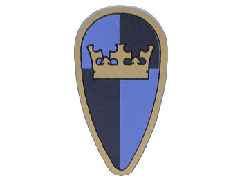 Lego Light Bluish Gray Shield Oval with Gold Crown