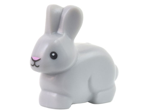 Lego Light Bluish Gray Bunny / Rabbit with Black Eyes (Nový)