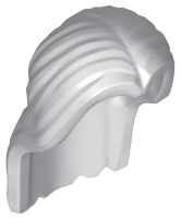 Lego Light Bluish Gray Hair Long Parted in Center
