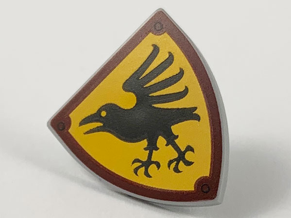 Lego Light Bluish Gray Shield Triangular Short with Black Crow (Nový)