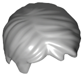 Lego Light Bluish Gray Hair Short Tousled with Side Part