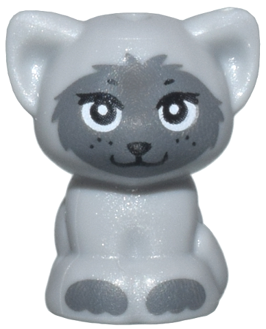 Lego Light Bluish Gray Cat Mini Doll Style Baby Kitten