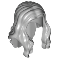 Lego Light Bluish Gray Hair Long Wavy with Center Part