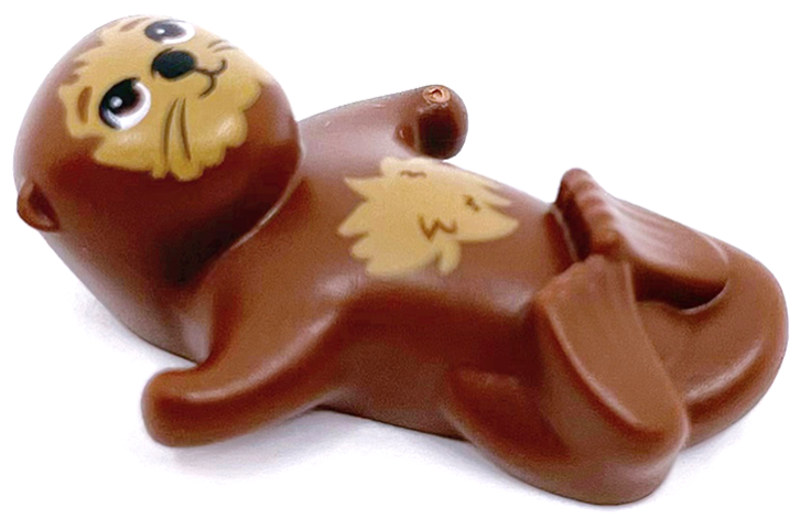 Lego Reddish Brown Sea Otter Mini Doll Style Lying