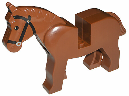 Lego Reddish Brown Horse with Black Eyes