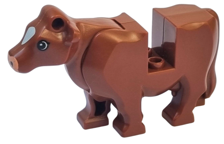 Lego Reddish Brown Cow Body - stav jako nový