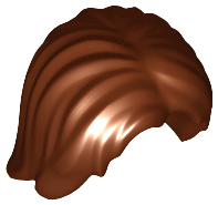 Lego Reddish Brown Hair Mid-Length Tousled with Center Part