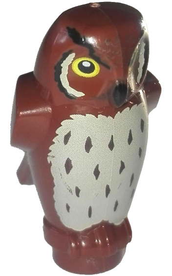 Lego Reddish Brown Owl Angular Features with Black Beak (Nový)