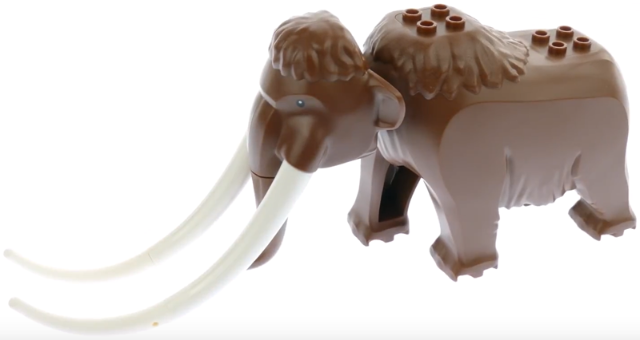Lego Reddish Brown Woolly Mammoth with White Tusks