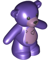 Lego Dark Purple Teddy Bear with Black Eyes