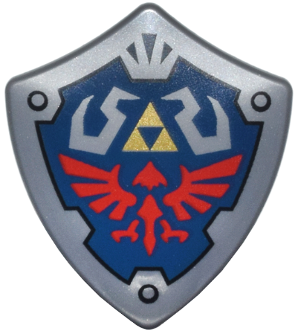 Lego Flat Silver Shield Quadrilateral with Dark Blue Background